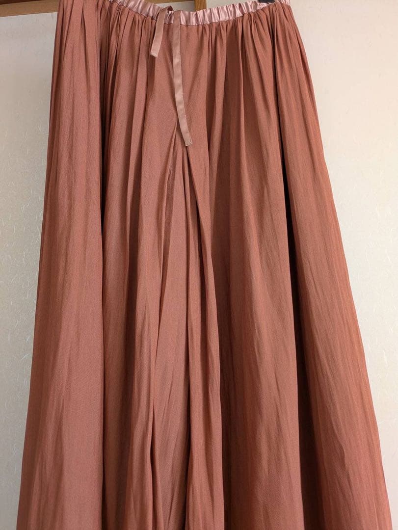 未使用近　ビアズリー ビアズリー シワシフォンギャザーパンツ　ブラウン