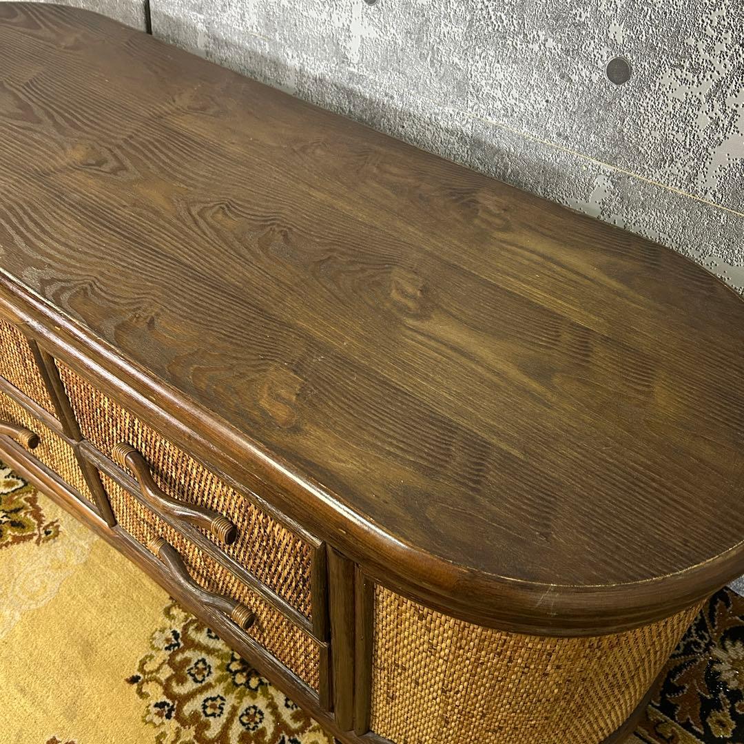 さや꧁昭和レトロ家具꧂ラタンローチェスト 籐 収納 たんす タンス