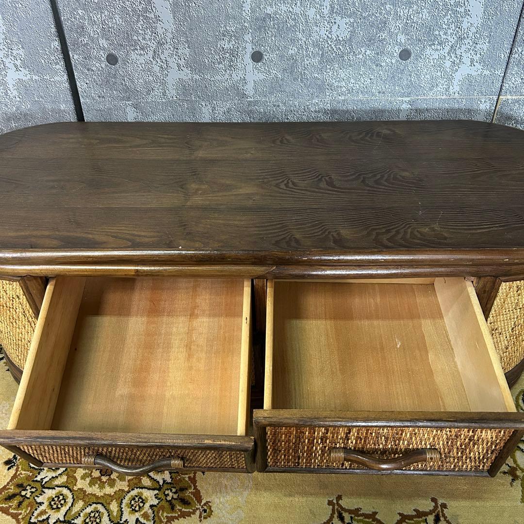 さや꧁昭和レトロ家具꧂ラタンローチェスト 籐 収納 たんす タンス