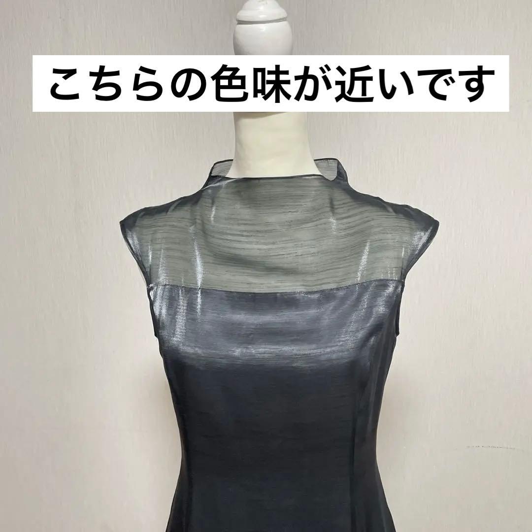 最終価格　東京ソワール コウガマリコ ドレス　Lサイズ フレンチスリーブ 光沢