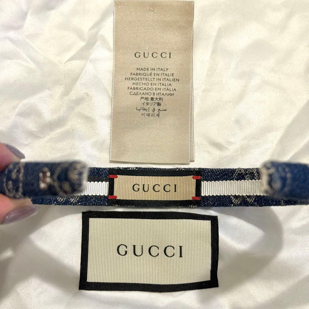 GUCCI カチューシャ　エコウォッシュドデニム　ヘアバンド