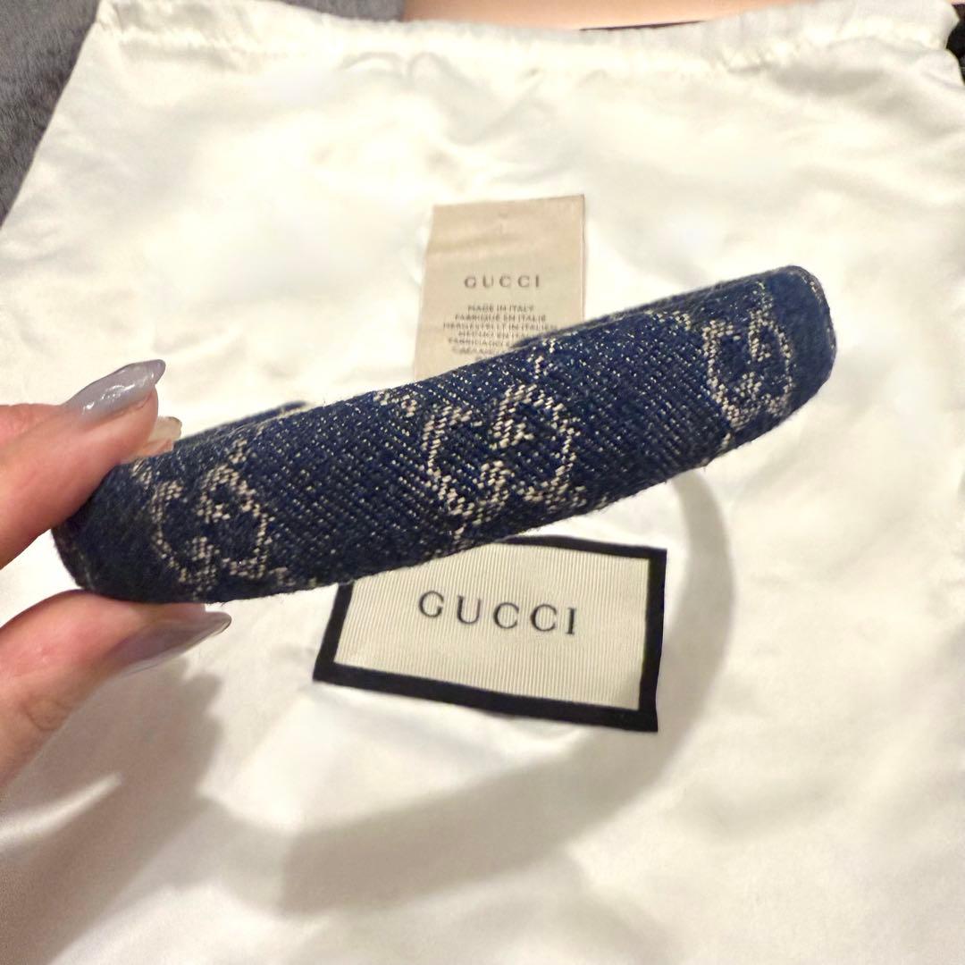 GUCCI カチューシャ　エコウォッシュドデニム　ヘアバンド