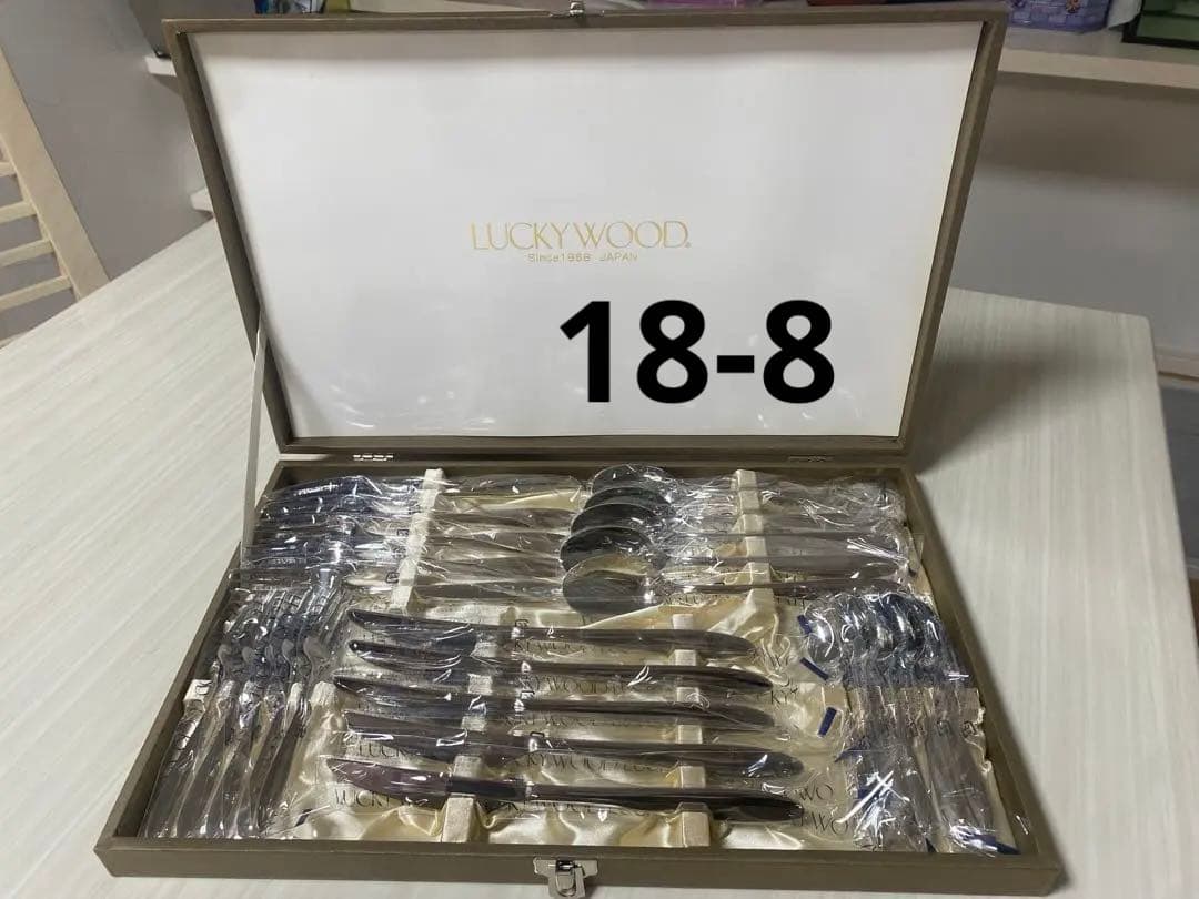 ガーコ箱無し　LUCKYWOOD カトラリーセット 25本セット　18-8