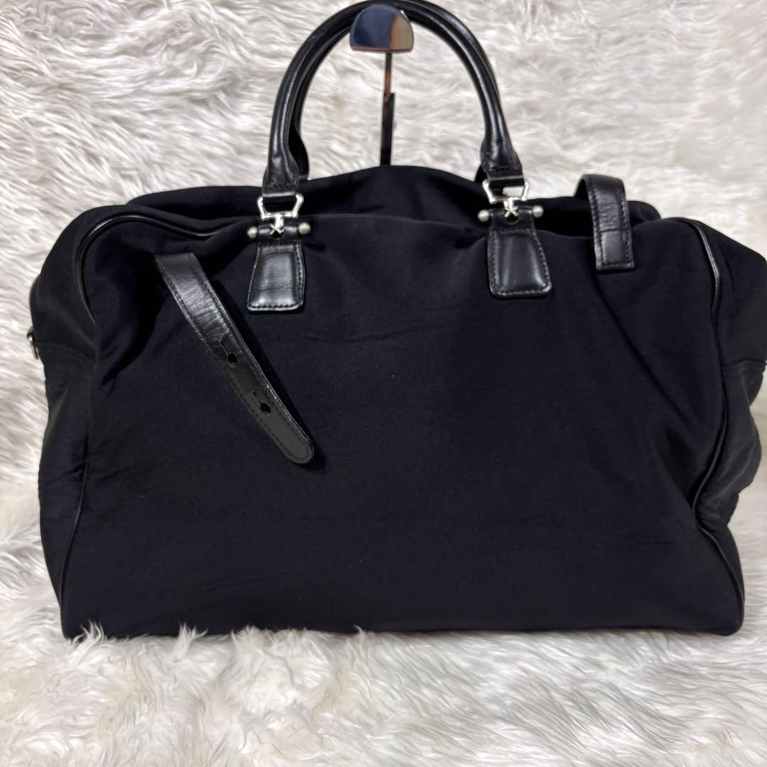 バレンシアガ ボストンバッグ 大容量 ジップ シルバー金具 フラップ 黒