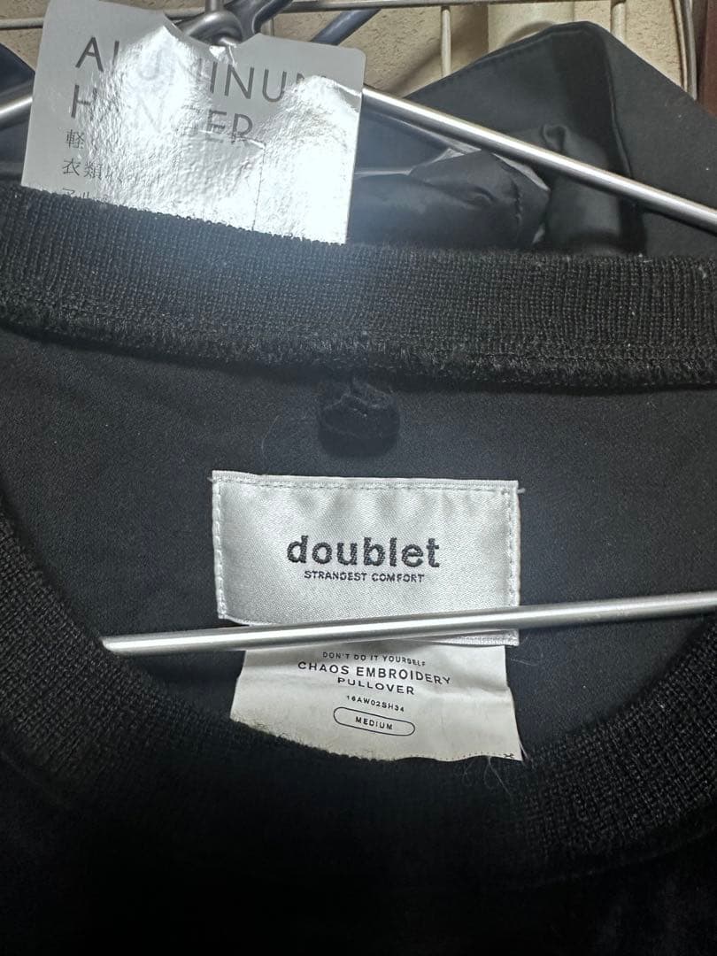doublet 刺繍入りトレーナー M 黒