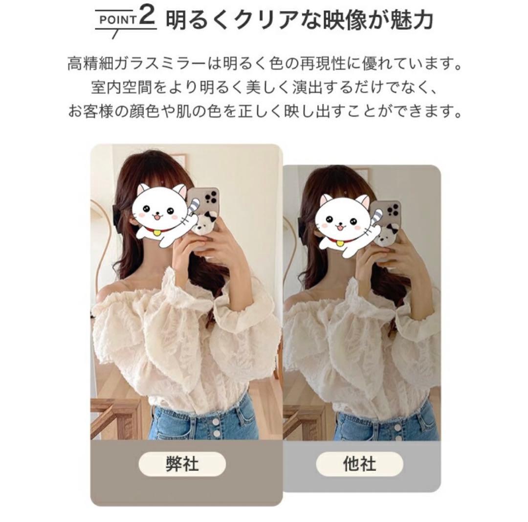 ウェーブミラー 全身鏡 姿見鏡 スタンドミラー 160x60cm