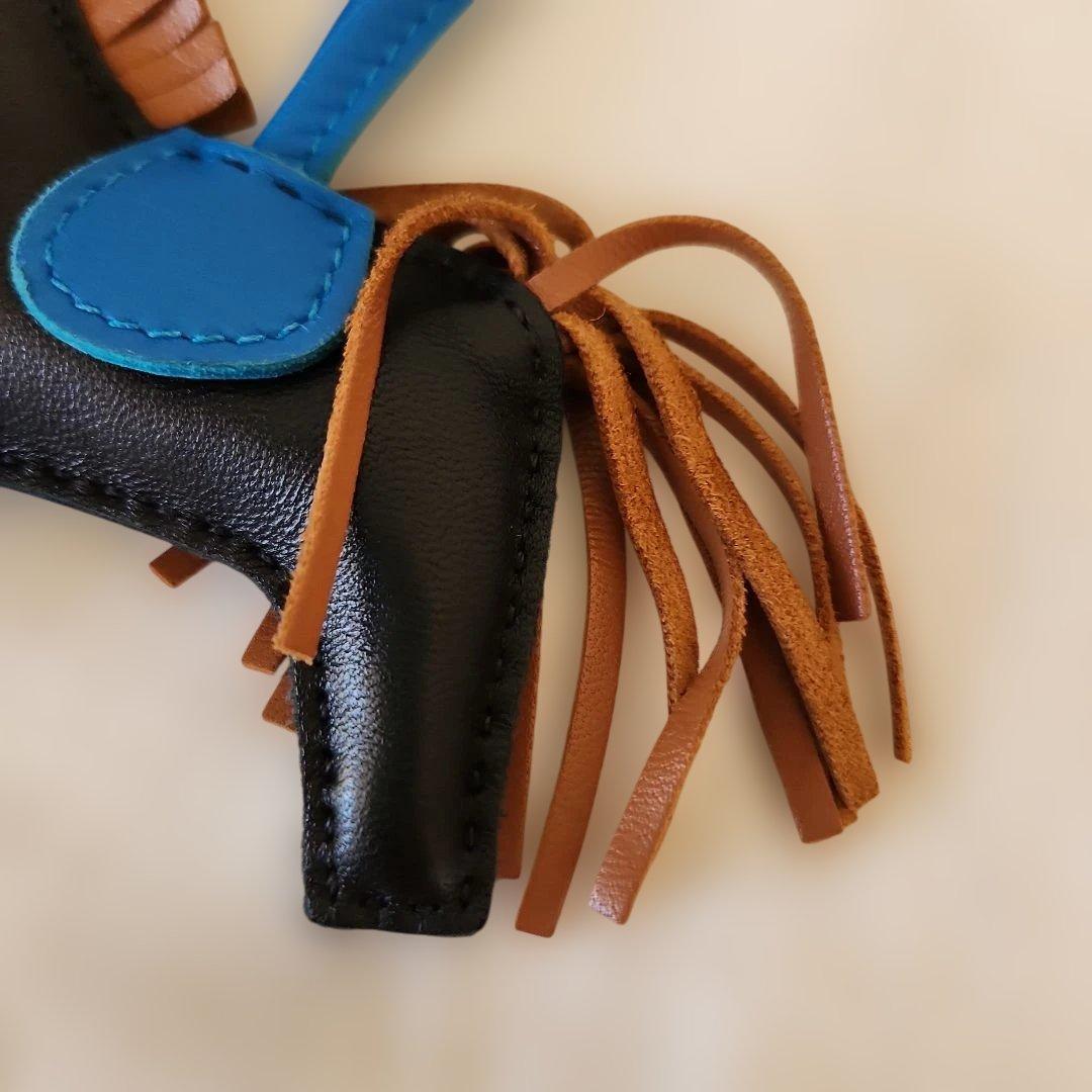 HERMES エルメス ロデオチャーム ペガサス 美品　ブラック×ブルー