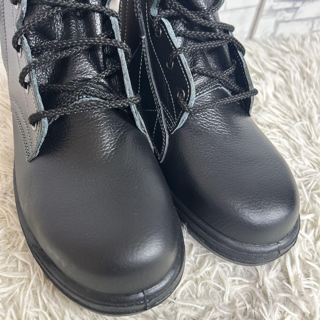 ミドリ安全　MIDORI 安全靴　ラバーテック　革製　サイドジップ　25.5 黒