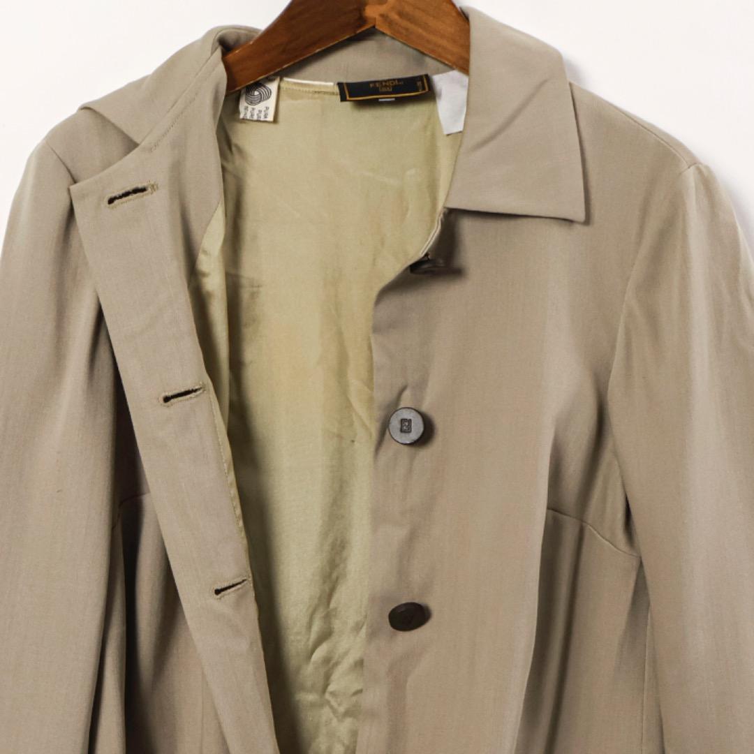 H3900◾️ヴィンテージ フェンディ　ウール100% シャツワンピース