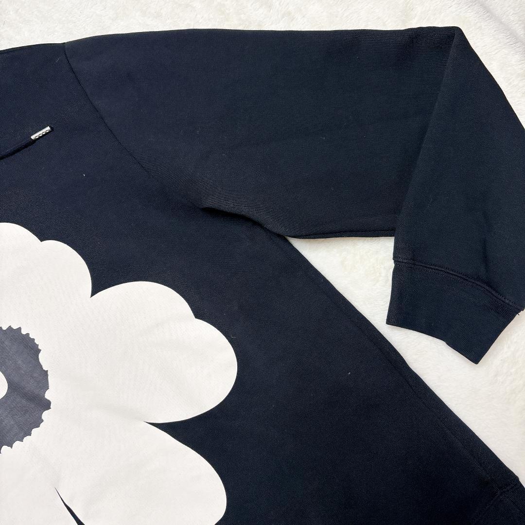 【美品】マリメッコ ウニッコ フード付きパーカー 裏起毛 黒 オーバーサイズ