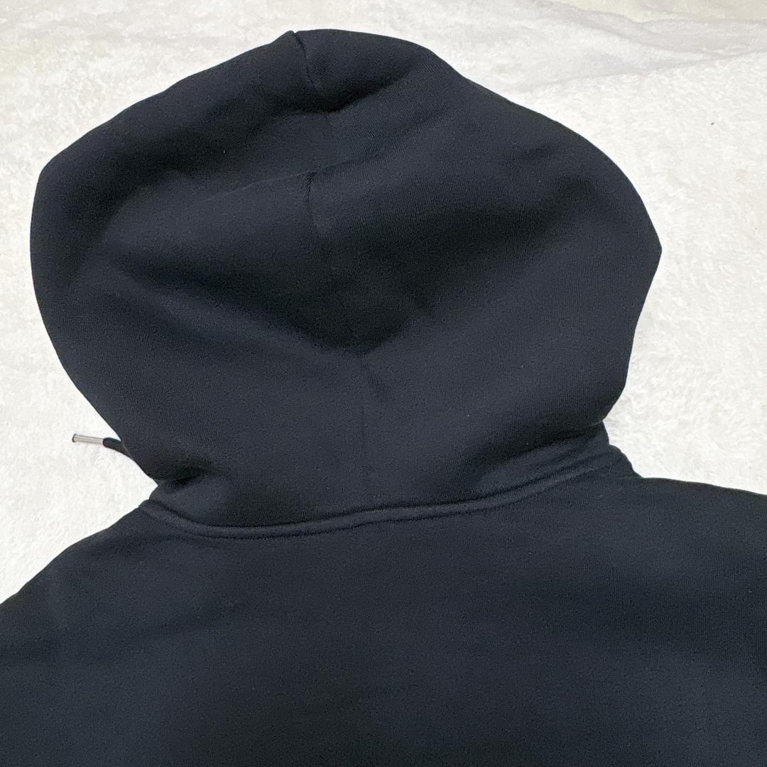 【美品】マリメッコ ウニッコ フード付きパーカー 裏起毛 黒 オーバーサイズ