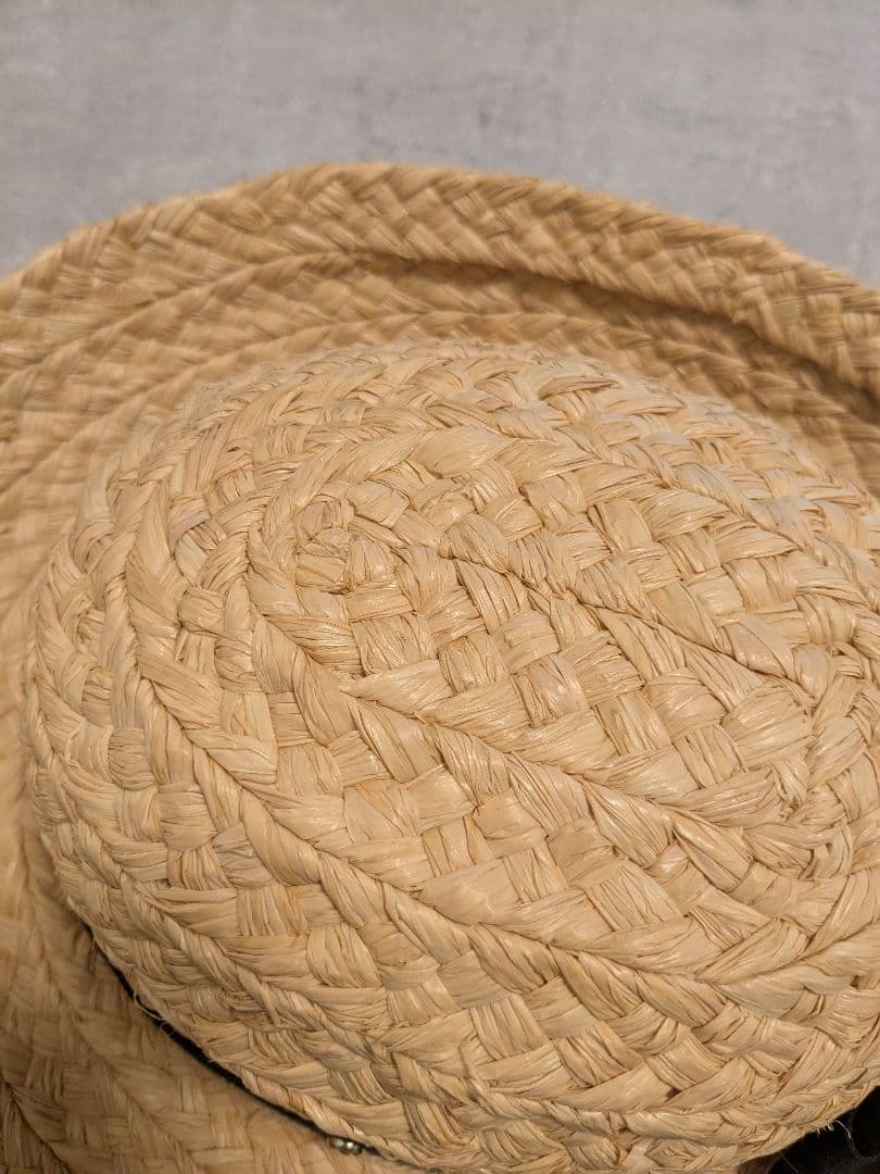美品 ヘレンカミンスキー クラシック5 リボン ラフィアハット 麦わら帽子