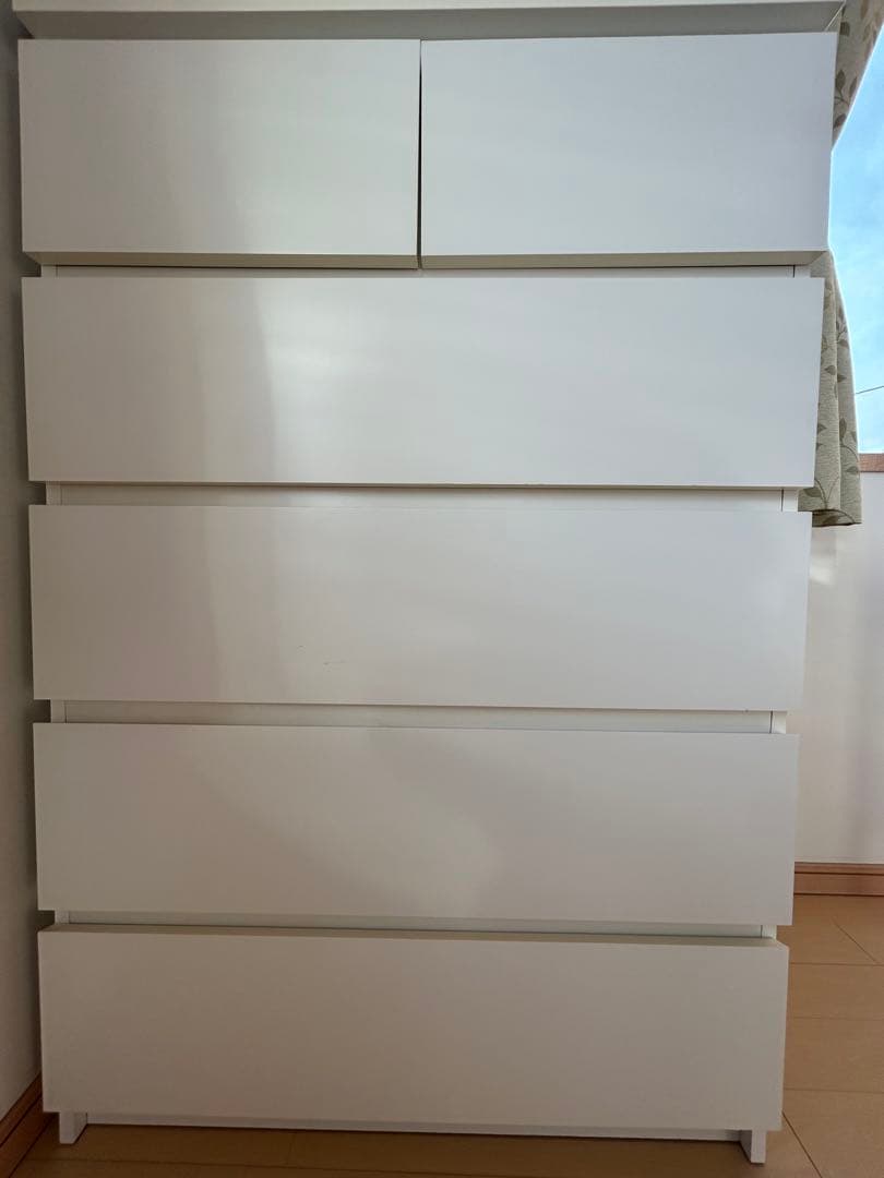 【送料込】IKEA マルム チェスト 引き出し6つ ④