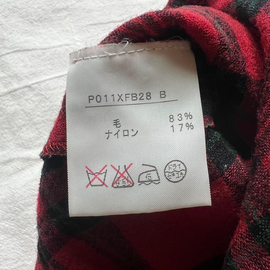 【高級】PINK HOUSE カットソー ノースリーブ チェック レッド フリル