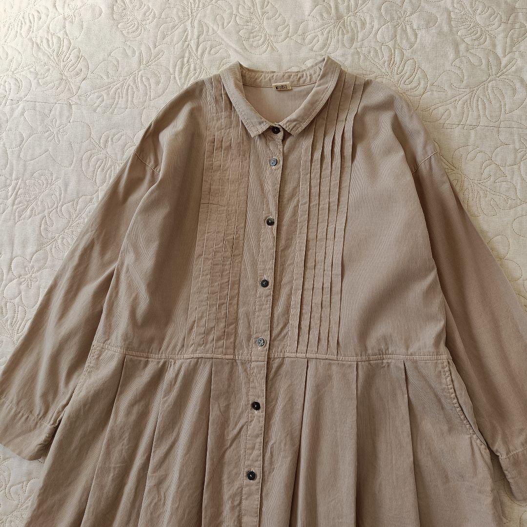 yuum様　2枚おまとめ【超美品】コーデュロイ　ピンタック　　ロングワンピース