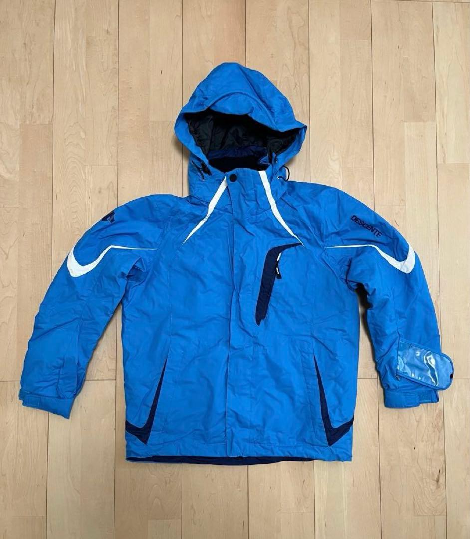 【美品】デサント スキーウェア 上下セット Sサイズ 水色＋ネイビー