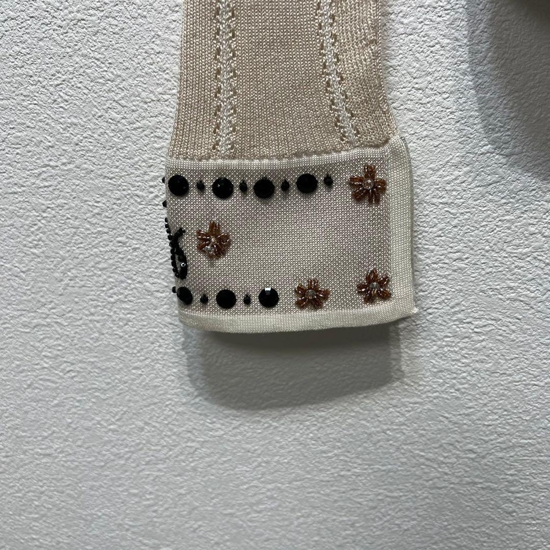 希少 美品 フェンディ スタッズ スパンコール デザイン ニット カーディガン