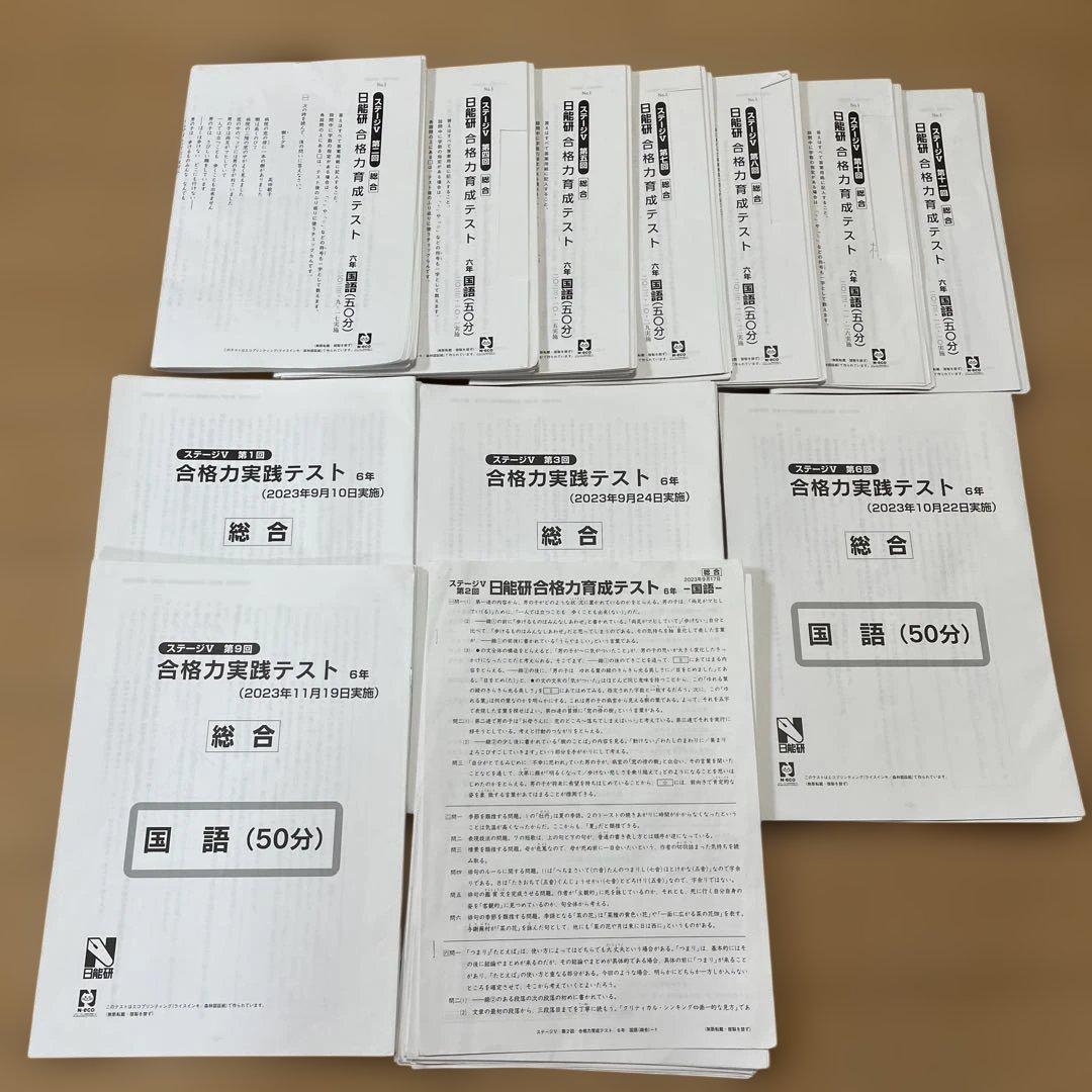 日能研　6年生　後期　合格力育成テスト　合格力実践テスト　半年分