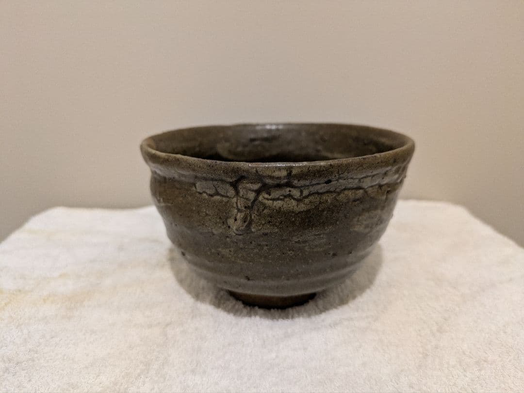 江戸時代　古唐津　三日月高台　茶碗　金直し　時代箱　唐津　時代物