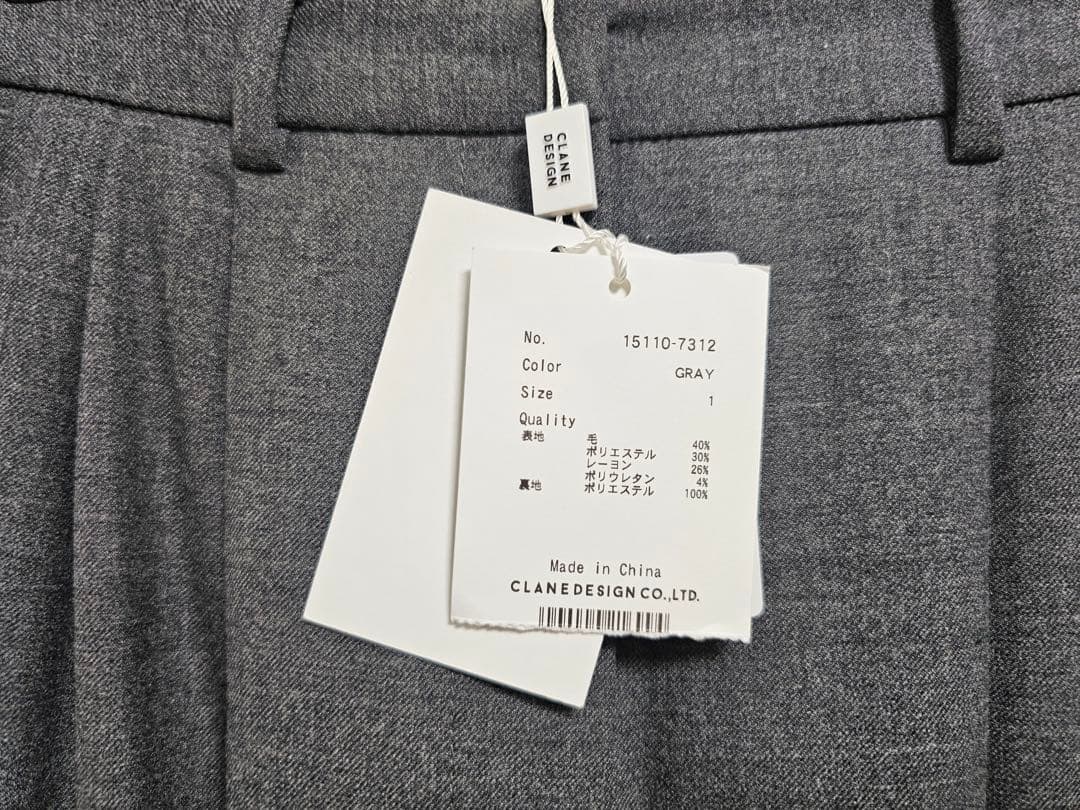 新品未使用＊CLANE WOOL BASIC TUCK PANTS サイズ1