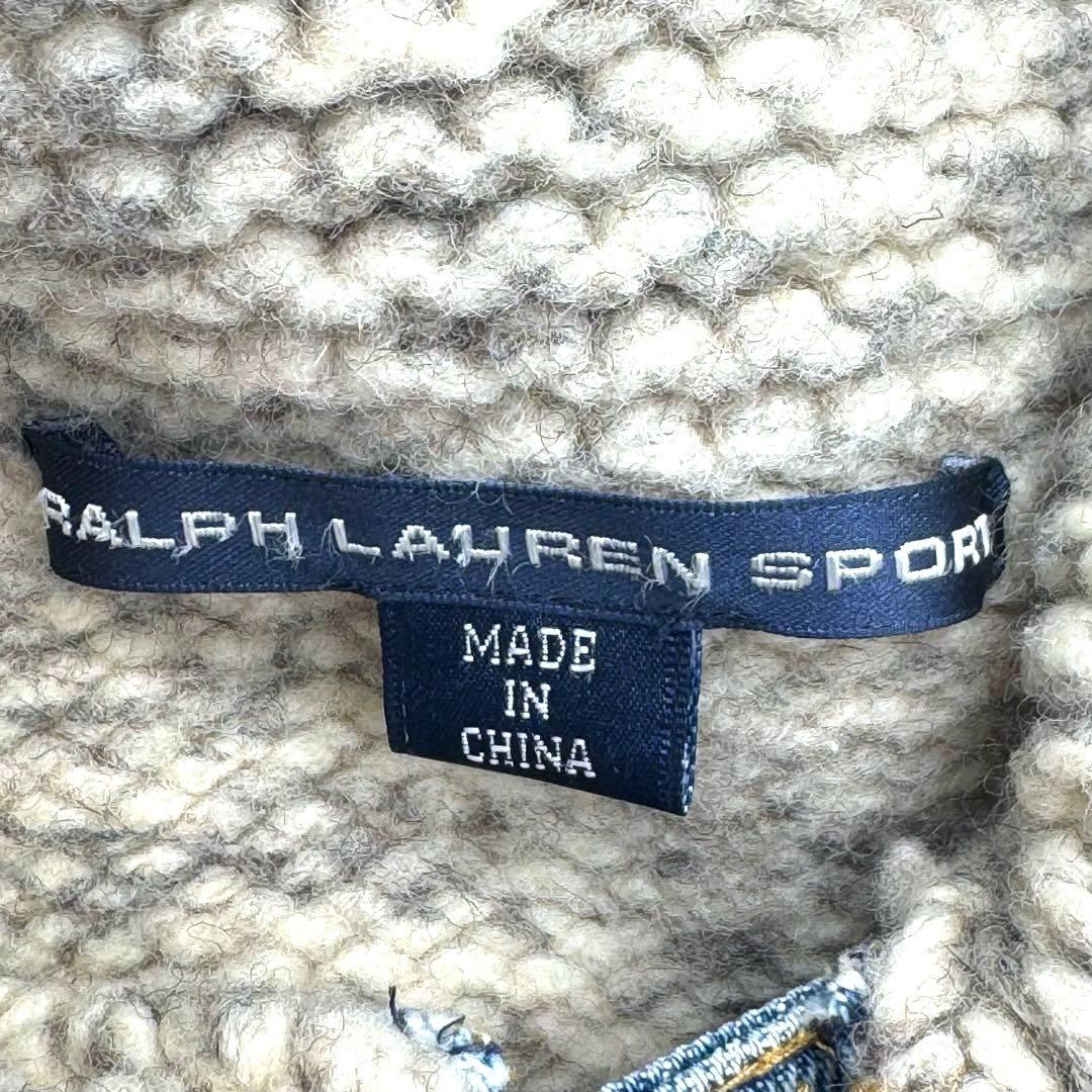 超美品 ラルフローレンスポーツ デニムニットコンビジャケット　カウチン切替　L