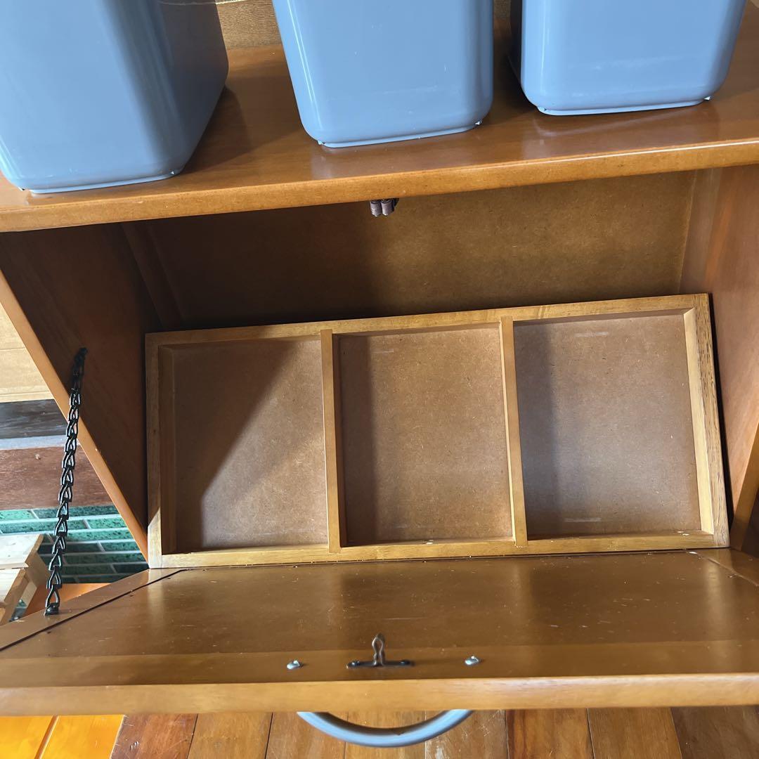 テンテテレトロ 昭和 ダストボックス 3連 木製 アンティーク