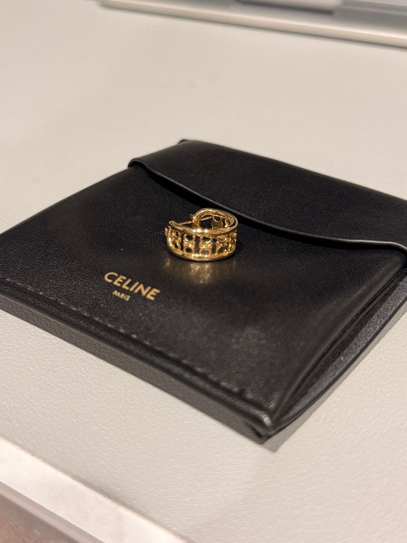 【片耳用/即納】CELINE セリーヌ トリオンフ マルチフープピアス ゴールド