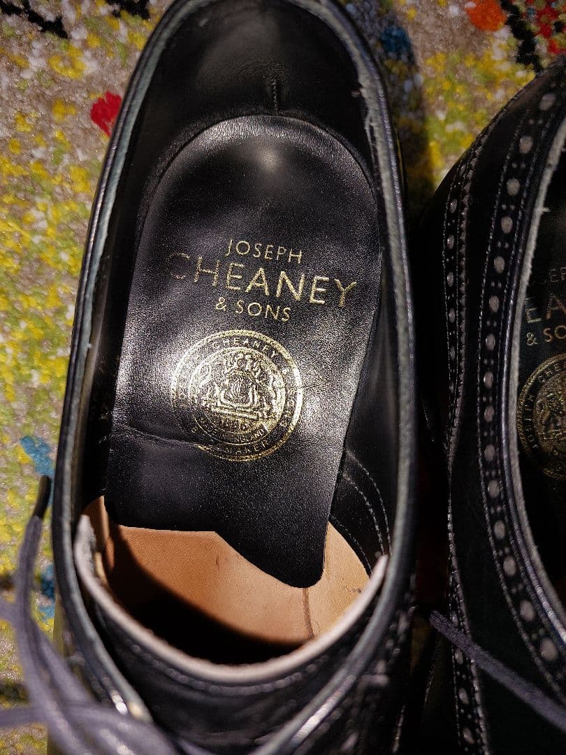 CHEANEY ドレスシューズ ブラック　UK6 セミブローグ　チーニー