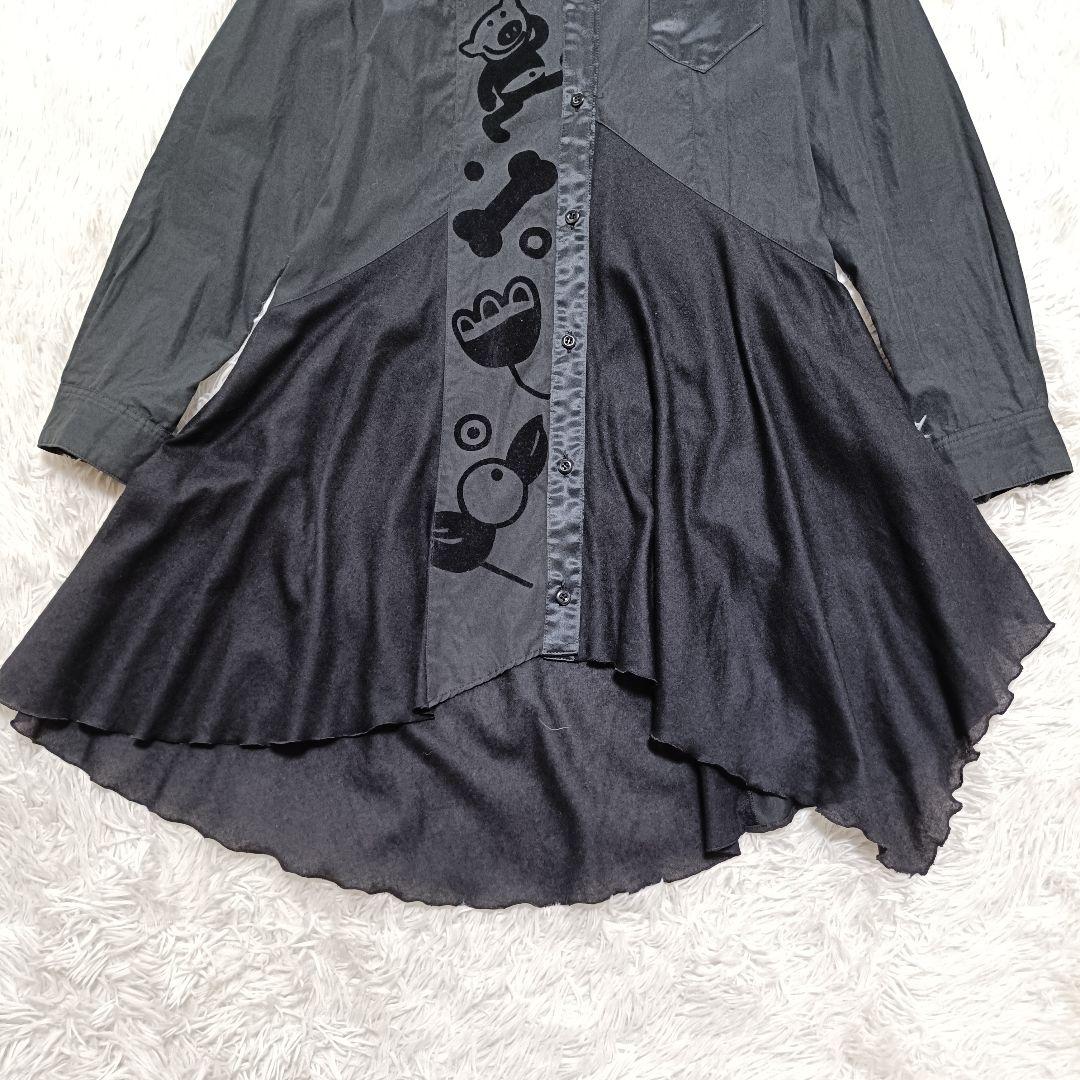 美品♪OLLEBOREBLA アルベロベロ 変形チュニックブラウス 異素材結合