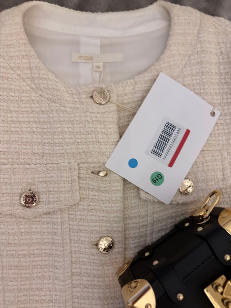 maje アイボリー ひざ丈ワンピース 36