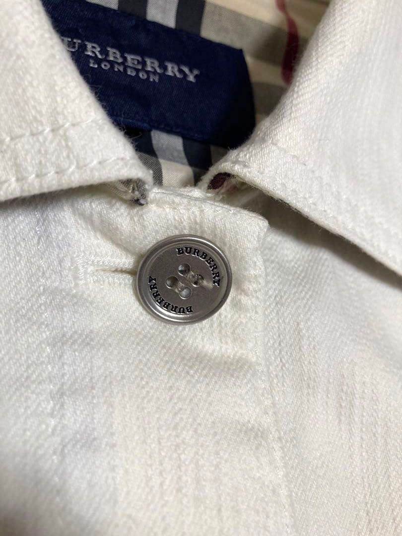 美品 BURBERRY LONDON ホワイト デニム ジャケット ノバチェック