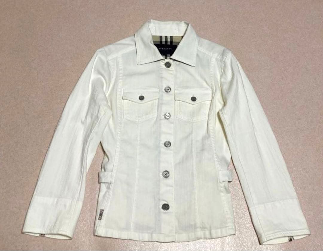 美品 BURBERRY LONDON ホワイト デニム ジャケット ノバチェック
