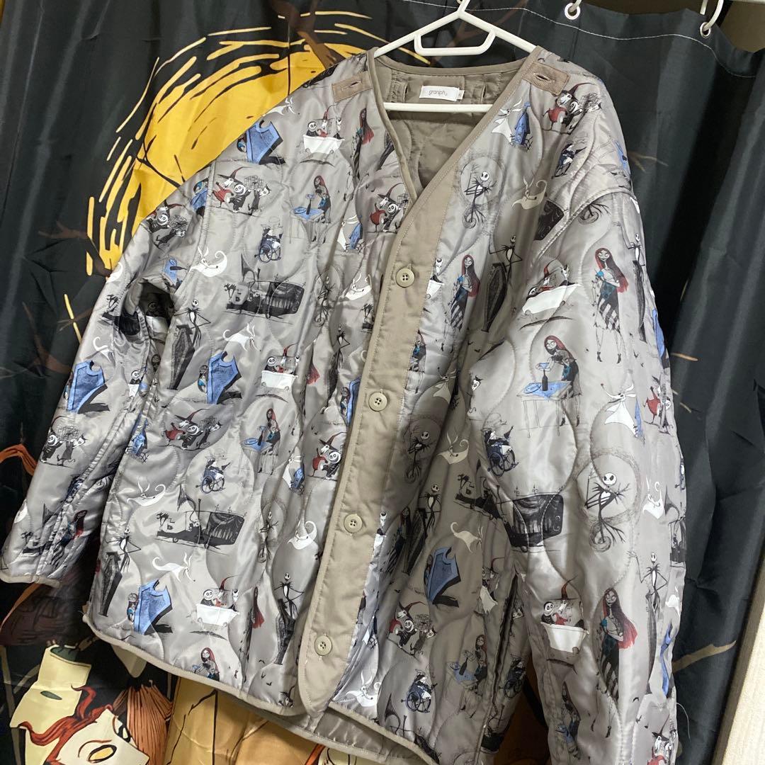 グラニフ ナイトメアー ビフォアクリスマス ショートモッズコート 中のライナー