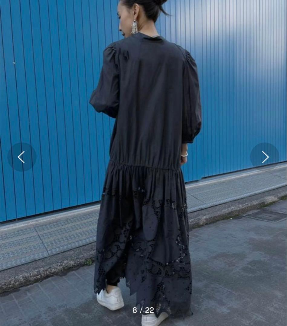 【新品タグ付】アメリ 2WAYボリュームスカラップレースドレス