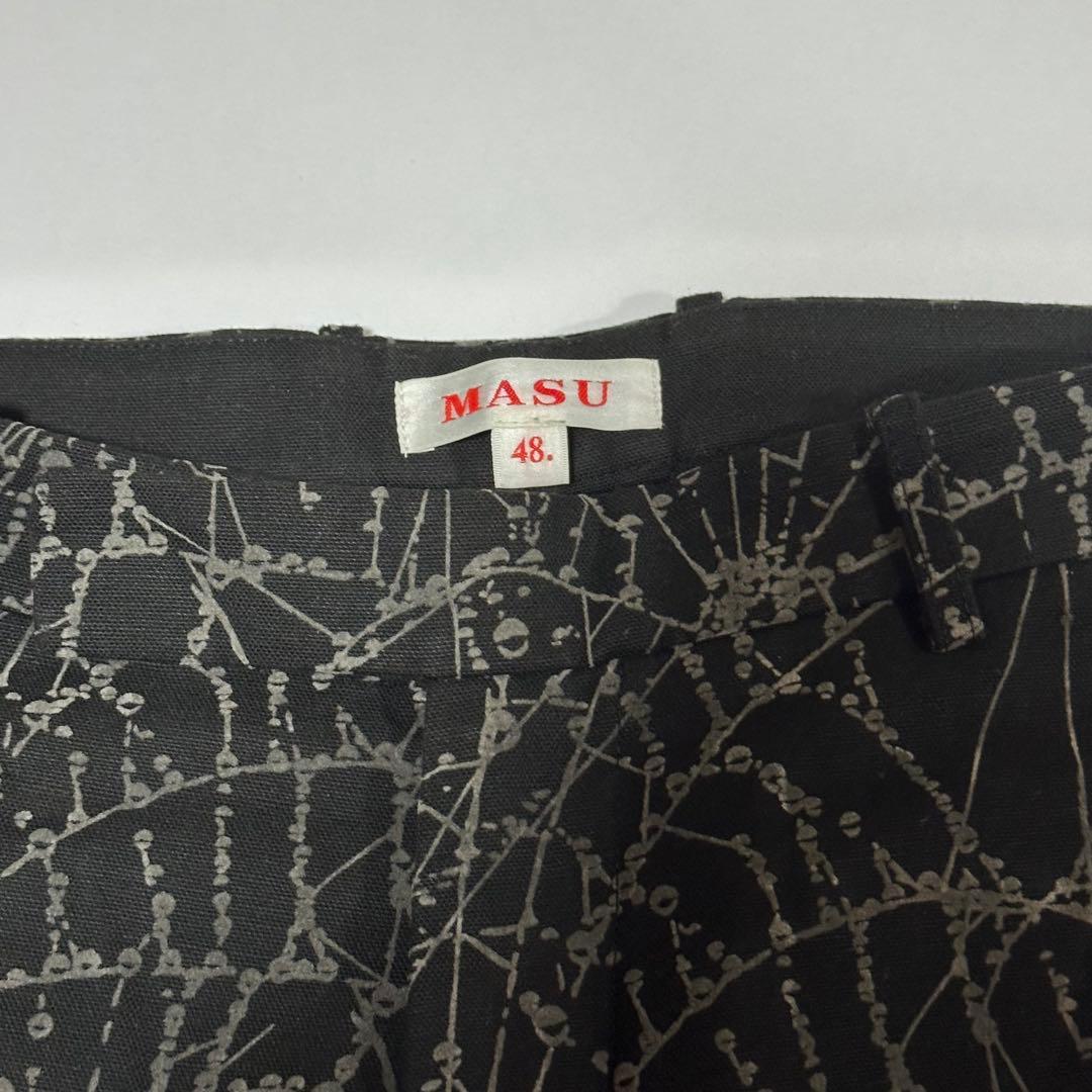 ち*す様 MASU 24AW FLOCKY WEB FLARE PANTS 蜘蛛