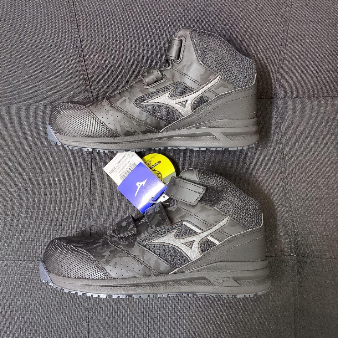 ミズノ ブラック迷彩 ハイカット安全靴