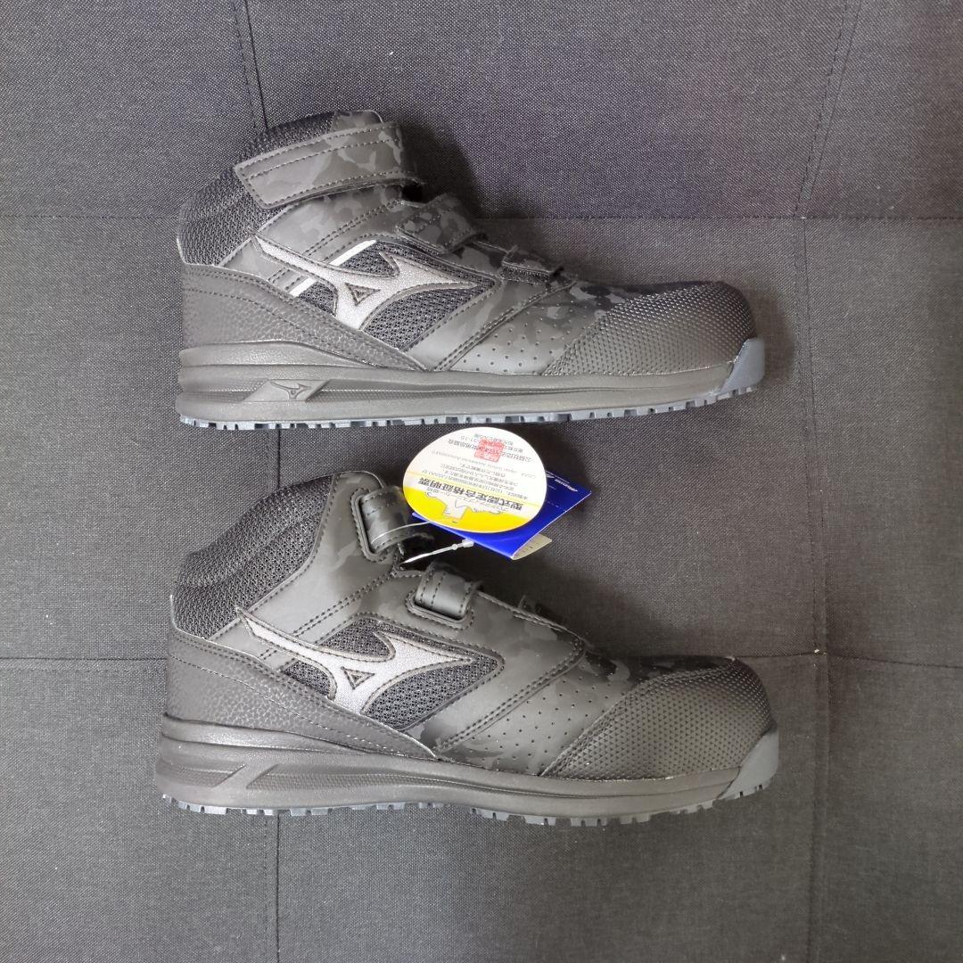 ミズノ ブラック迷彩 ハイカット安全靴