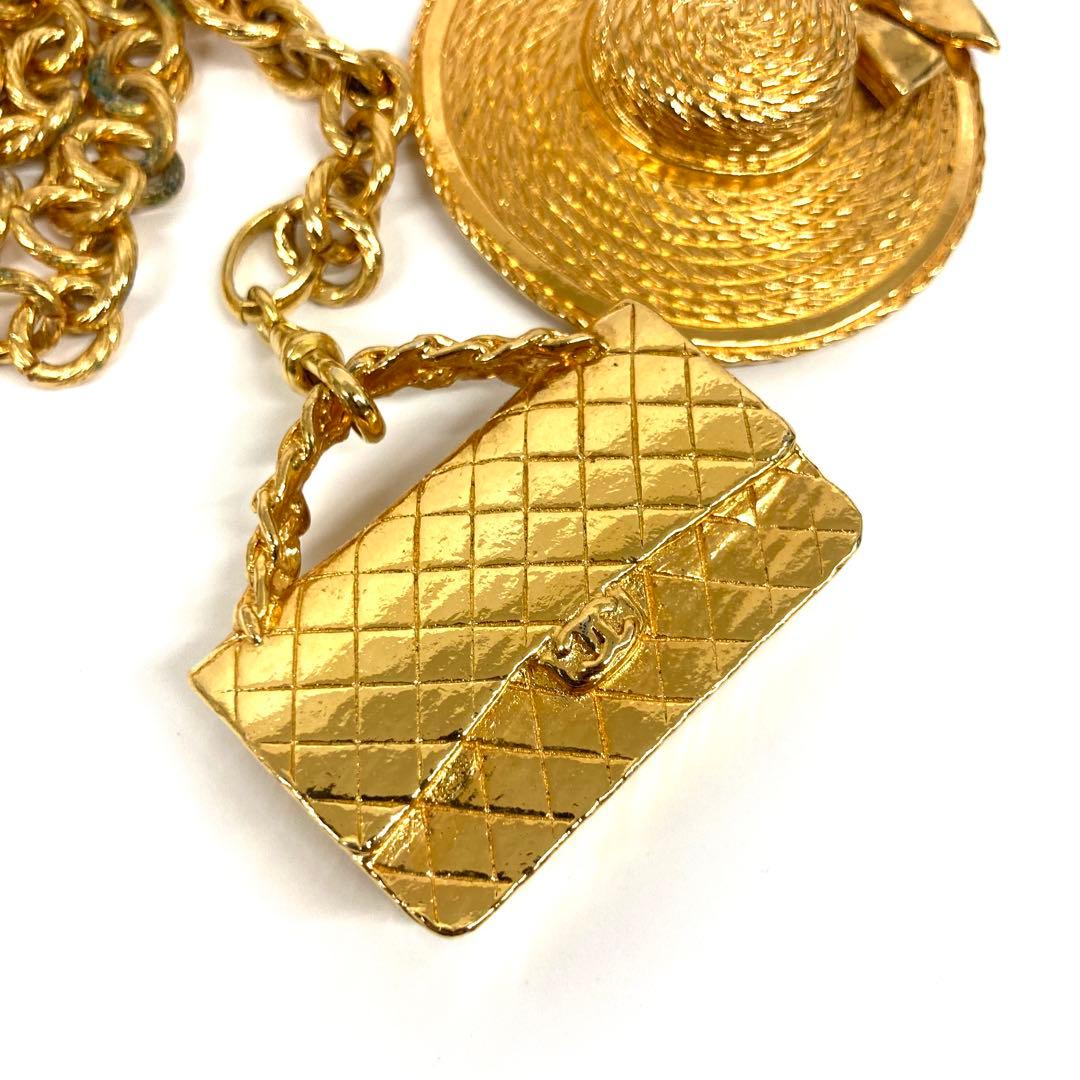 【超希少】シャネル CHANEL ネックレス マトラッセ 帽子 ゴールド ⭐︎