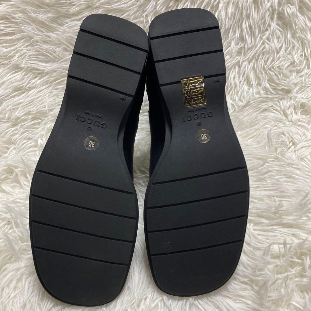 GUCCI グッチ　シェリーライン　サイドゴアブーツ　ブラック　36