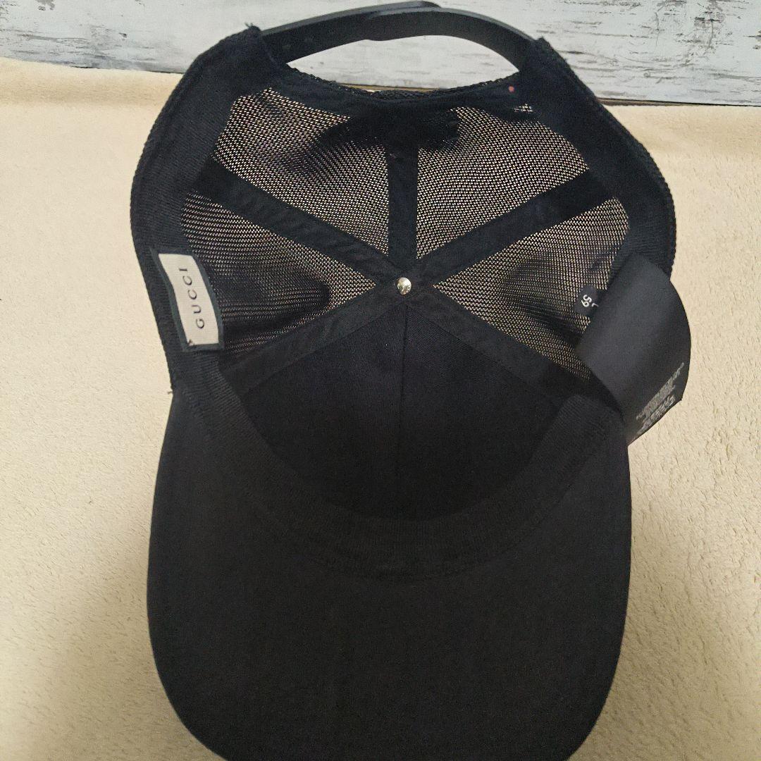 み*き様 極美品　GUCCI　GG柄　総柄　ブラック ベースボールキャップ メッ
