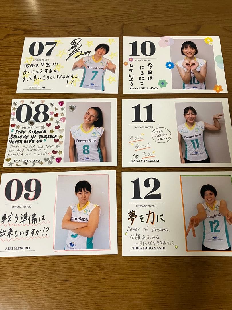 群馬グリーンウイングス　 選手お手製のメンバー写真日めくりカレンダー