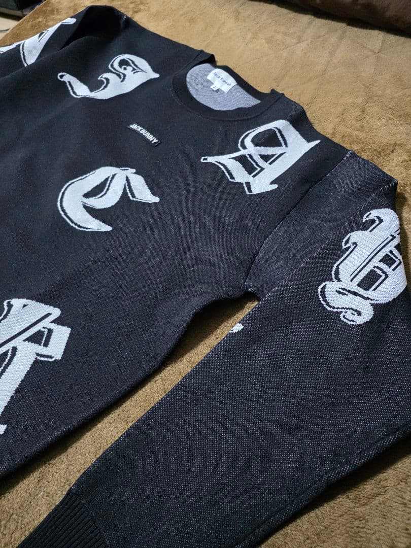 新品JackBunnyジャックバニーメンズクルーネックニットゴルフウェアセーター