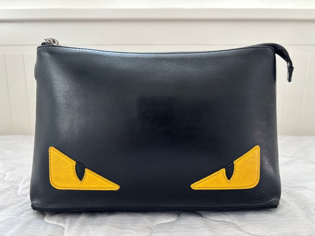 FENDI/フェンディ/バグズアイ/クラッチバッグ/ハンドバッグ/黒/