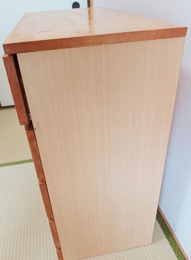 無印良品　パイン材　チェスト　4段　ワイド　廃盤品