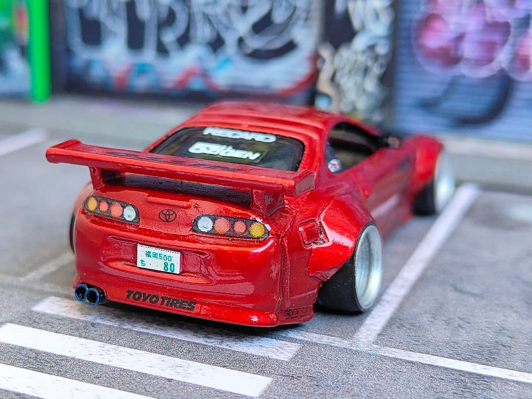 ホットウィールカスタム トヨタ 80スープラ ロケバニ ☆深リム☆トミカ改造