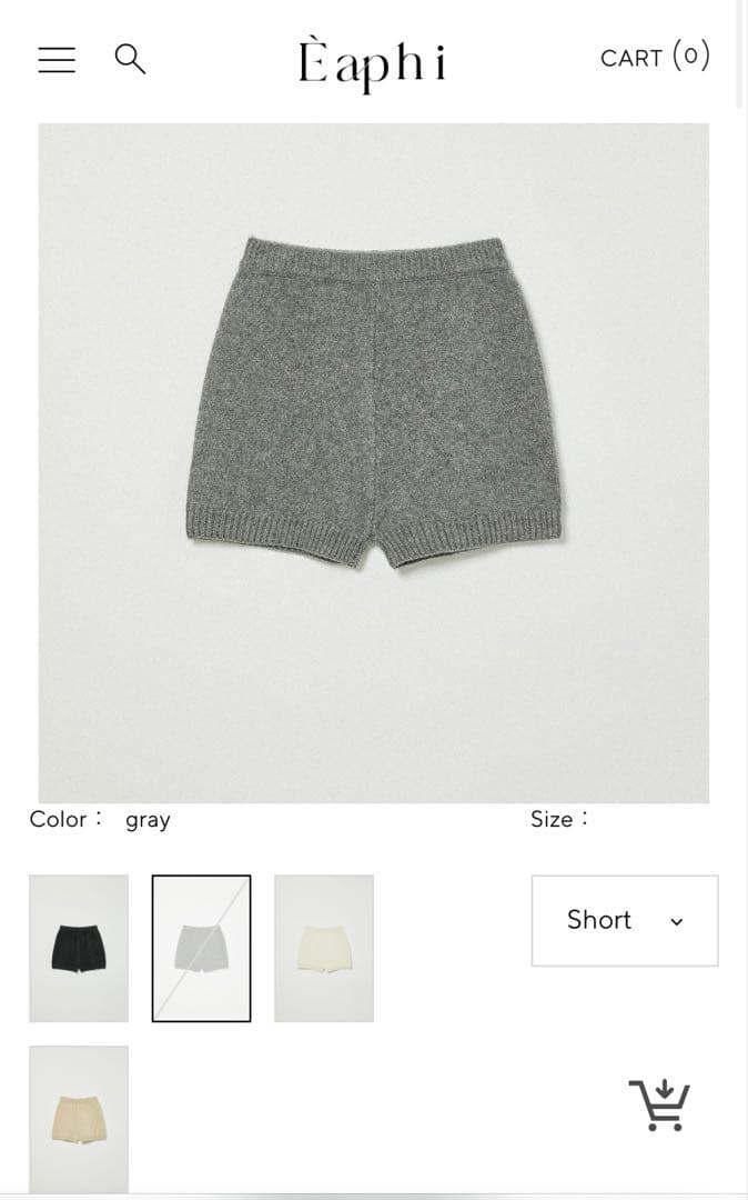 パンツ eaphi WOOL KNIT SHORT PANTS
