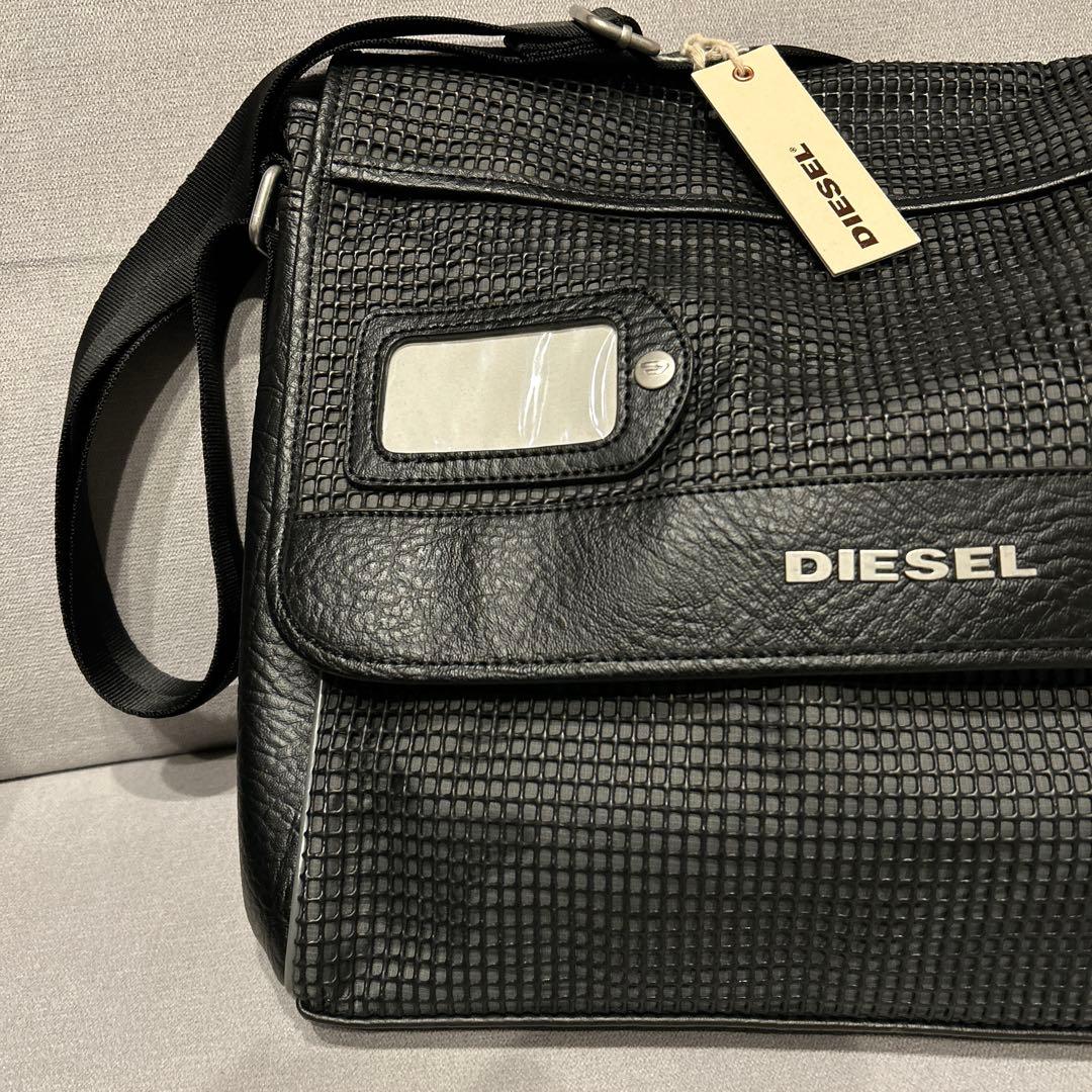 【超美品】DIESEL ディーゼル レザーメッセンジャーバッグ メタルロゴ 古着