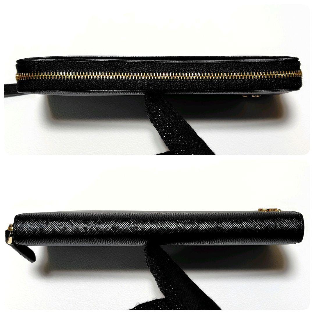 極美品✨　アニエスベー　長財布　黒　ラウンドファスナー　レザー　シンプル　金具