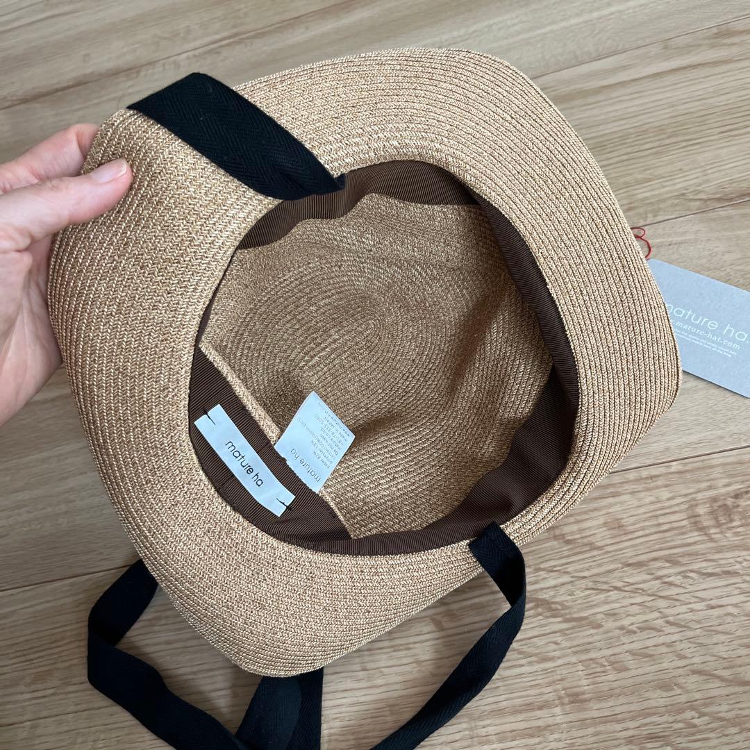 【haru ❤︎】マチュアーハ　ボックスドハット　7センチブリム　リボン付き