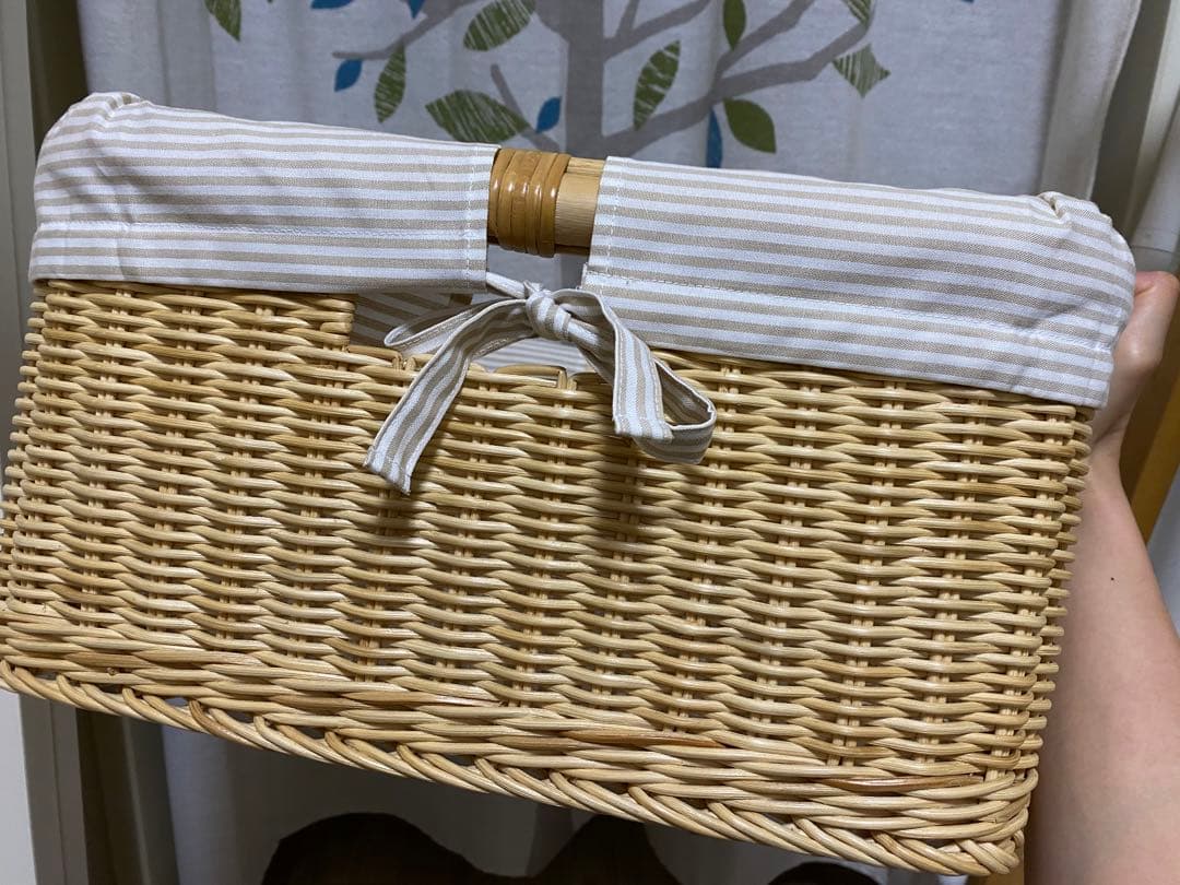 ファミリア　ラタン 収納バスケット カゴ　2個セット